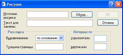 Выбор рисунка и параметров его отображения