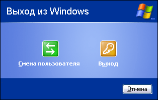 Завершение сеанса работы Windows