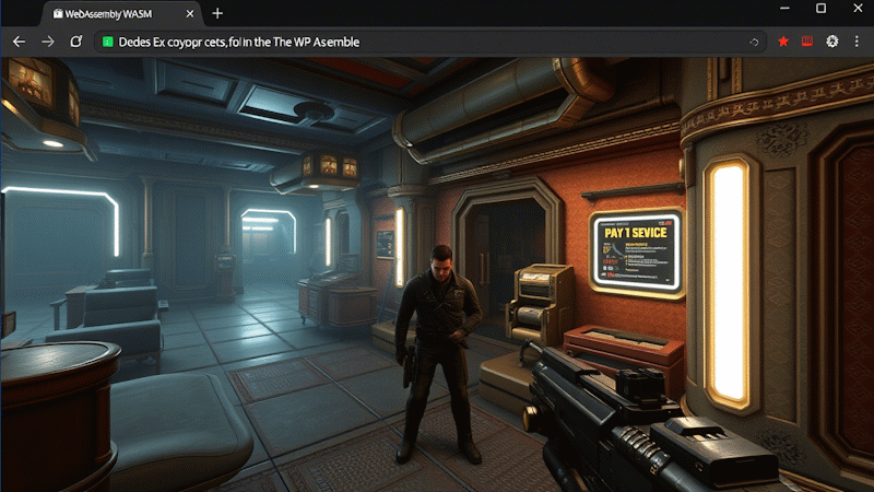 Окно браузера с запущенной через WASM версией Deus Ex